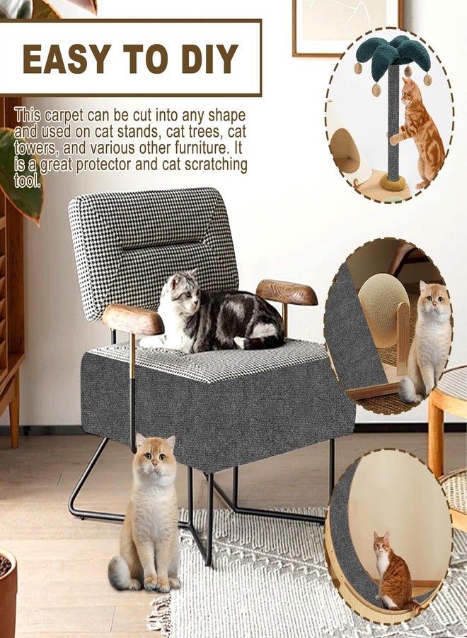 Hlimior 118'x15.8' Trimmable Cat Scratching Post Carpet Cover and Mat Cat Scratcher for Steps and Couch DIY Protector - Image 5